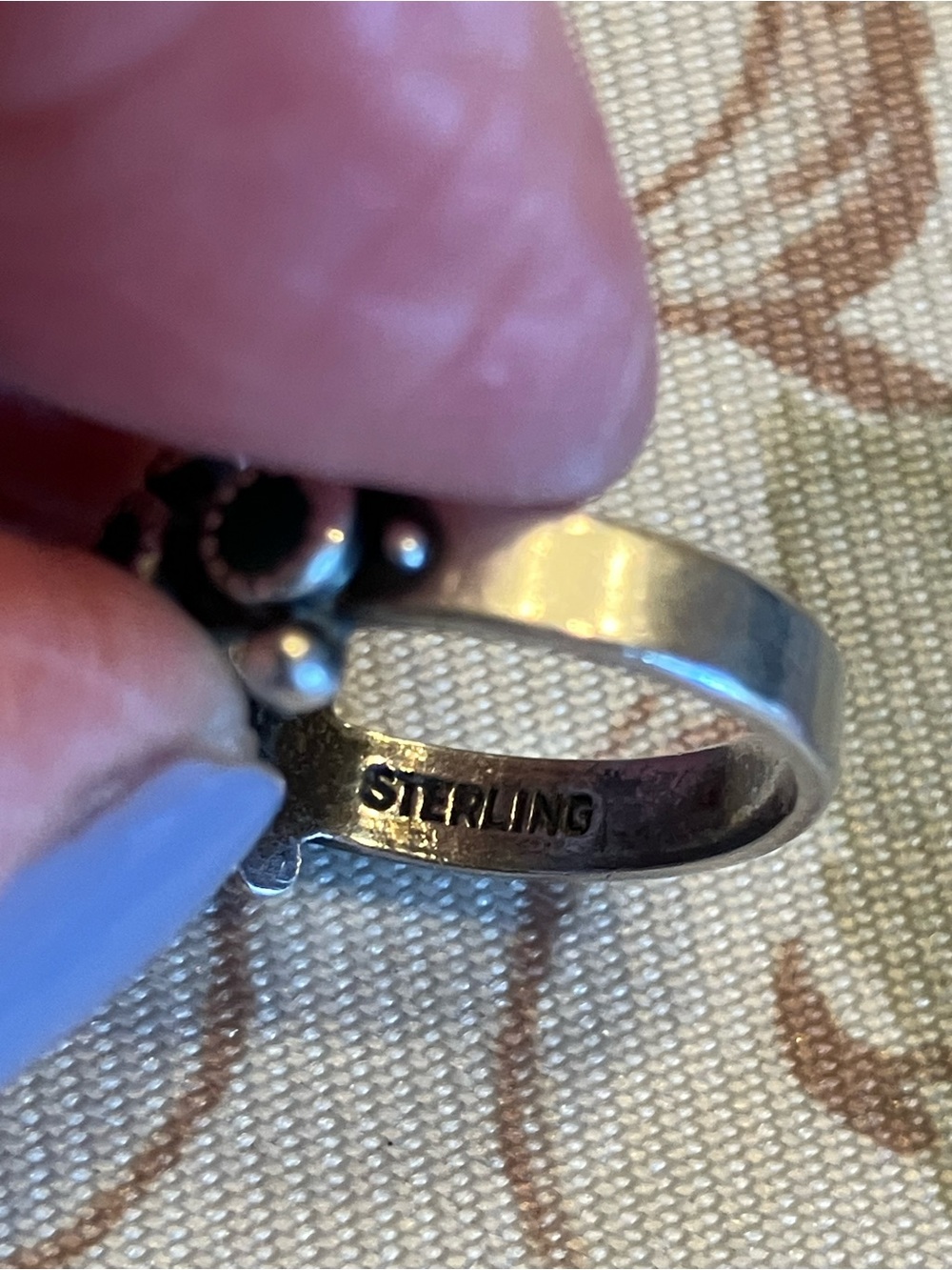 VINTAGE STERLING SILVER NATIVE AMERICAN RING STAMPED - Picture 7 of 9